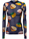 JW ANDERSON FRUIT-PRINT LONG-SLEEVED TOP - UNISEX - RECYCLED POLYESTER/ELASTANE