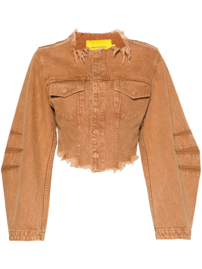 Marques' Almeida Brown Frayed Denim Jacket