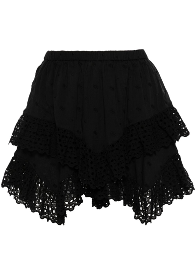 Marant Etoile Sukira Broderie-anglaise Shorts In Black