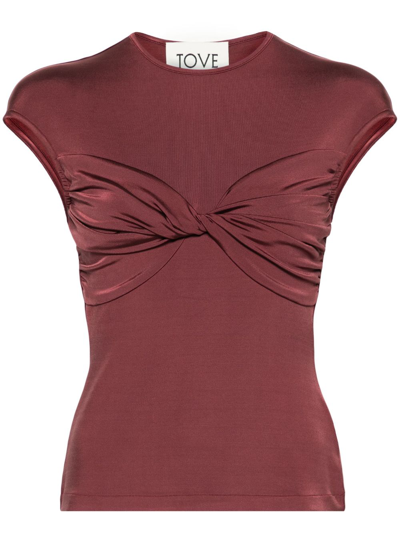 Tove Paola Twisted Top In Red