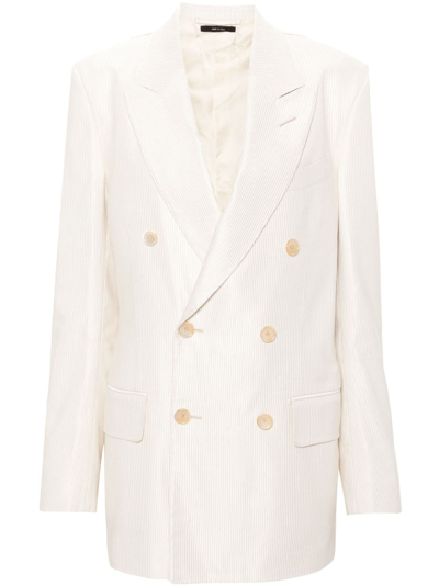 Tom Ford White Cannete Atticus Corduroy Blazer