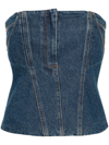 PARIS GEORGIA JO DENIM BANDEAU TOP - WOMEN'S - COTTON