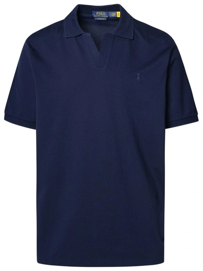 Polo Ralph Lauren Polo Shirt In Blue Cotton In Navy