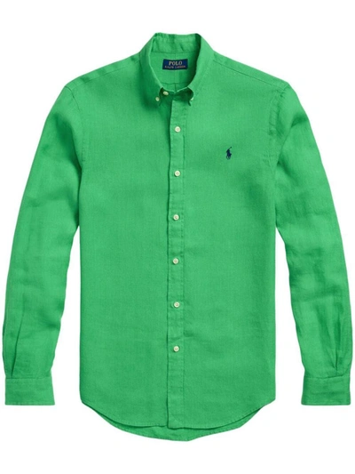 Polo Ralph Lauren Slim Fit Sport Shirt Clothing In Green
