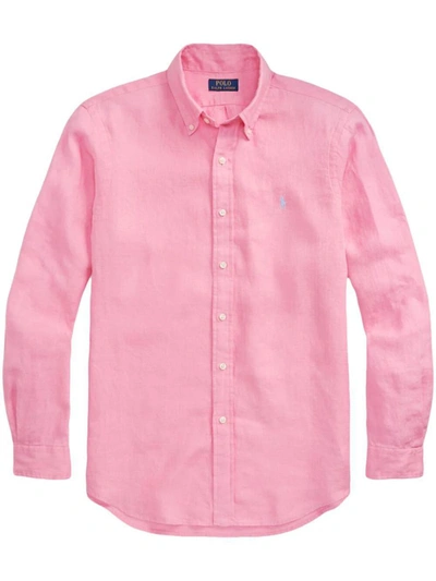 Polo Ralph Lauren Slim Fit Sport Shirt Clothing In Pink & Purple