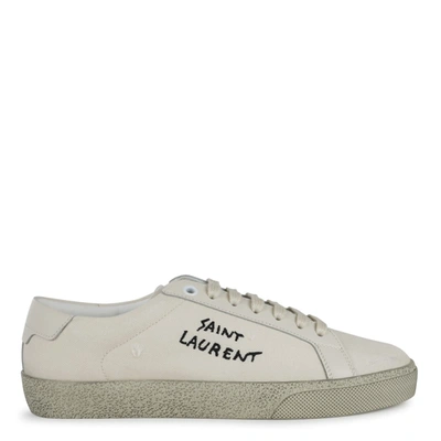 Saint Laurent 灰白色 Worn-look Court Classic Sl/06 运动鞋 In White