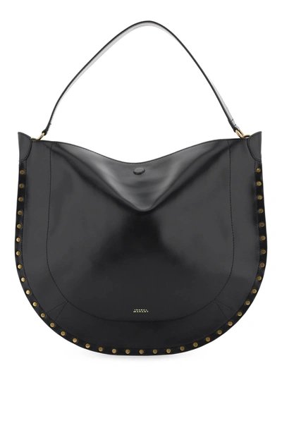 Isabel Marant Smooth Leather Hobo Bag With Women In Black