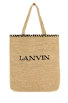 LANVIN LANVIN WOMAN BEIGE RAFFIA SHOPPING BAG