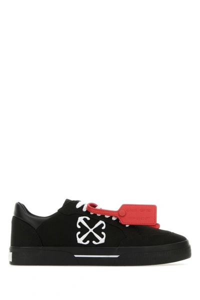 OFF-WHITE OFF WHITE MAN BLACK CANVAS NEW LOW VULCANIZED SNEAKERS