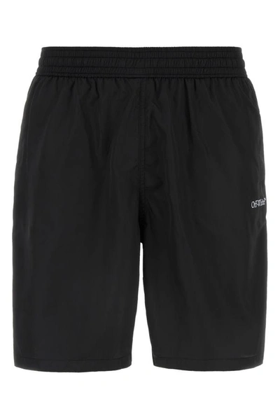 Off-white Off White Man Black Polyester Arr Surfer Swimming Shorts