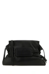 OFF-WHITE OFF WHITE WOMAN BLACK LEATHER ZIP TIE SHOULDER BAG