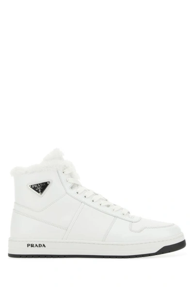 Prada Man White Leather Sneakers