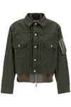 Sacai Layered Denim Jacket In Yellow