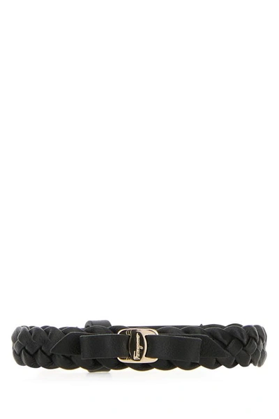 Ferragamo Woman Bracelet Black Size - Soft Leather
