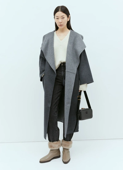 Totême Toteme Women Two-tone Signature Wool And Cashmere Coat In Gray