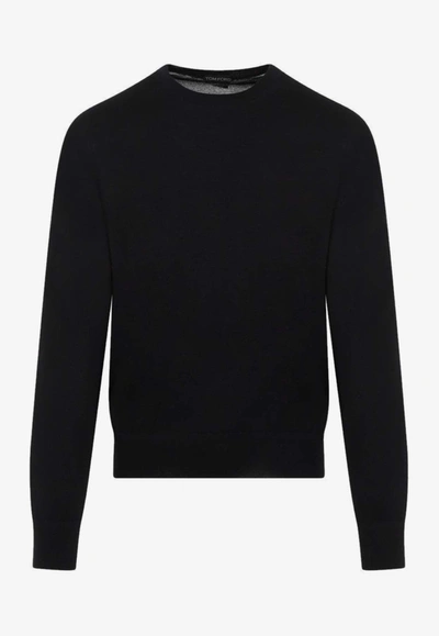 Tom Ford Cashmere-silk Crewneck Sweater In Black