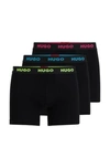 Hugo Boss Three-pack Of Stretch-cotton Boxer Briefs With Logo In Patterned