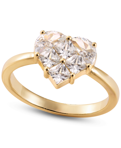 Charter Club Gold-tone Mixed Cubic Zirconia Heart Ring, Created For Macy's