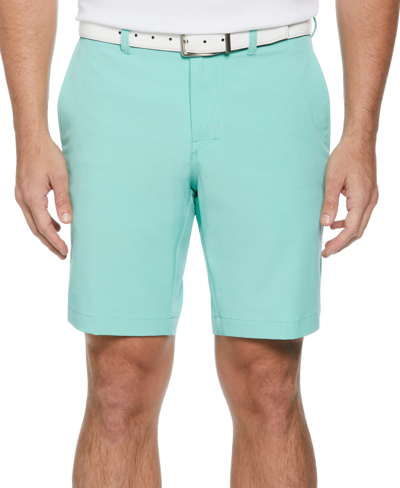 Pga Tour Men's Flat-front 4-way Stretch 9" Shorts In Cockatoo Heather