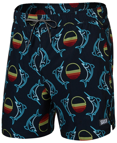 Saxx Men's Oh Buoy 2n1 Sunset Crest Printed Volley 5" Swim Shorts