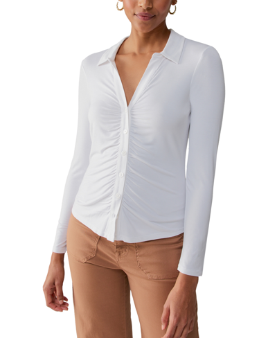 Sanctuary Dreamgirl Ruched Shirt In White