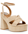 DV DOLCE VITA WOMEN'S WAYLAN RAFFIA PLATFORM CROSSBAND DRESS SANDALS