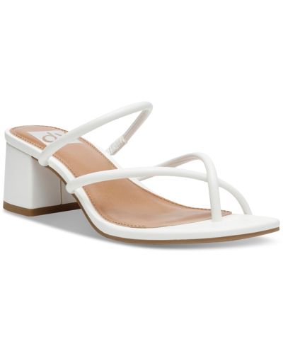 Dv Dolce Vita Women's Lumena Strappy Slide Block-heel Sandals In White