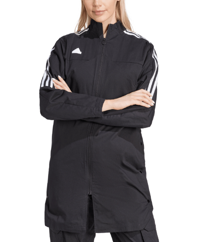 Adidas Originals Womens Adidas Tiro 3-stripes Snap Buttons Woven Coat In Black/white