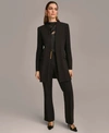 DONNA KARAN COLLARLES TOPPER JACKET STRAIGHT LEG PANT