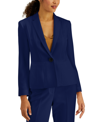 KASPER CREPE ONE-BUTTON BLAZER