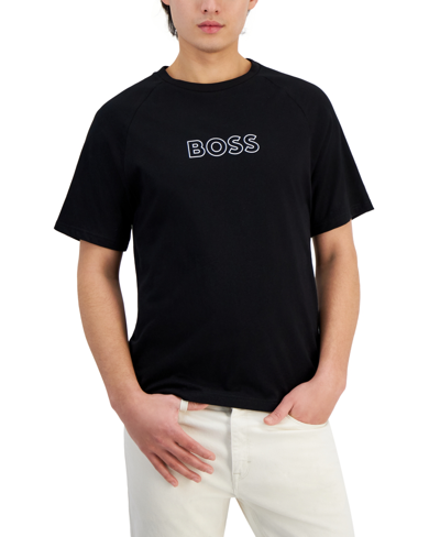 Hugo Boss Boss By  Mens Logo Graphic T Shirt Logo Print 6 Swim Trunks Created For Macys In Black