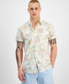 SUN + STONE MEN'S PAULO SHORT SLEEVE BUTTON-FRONT FLORAL PRINT SHIRT, CREATED FOR MACY'S