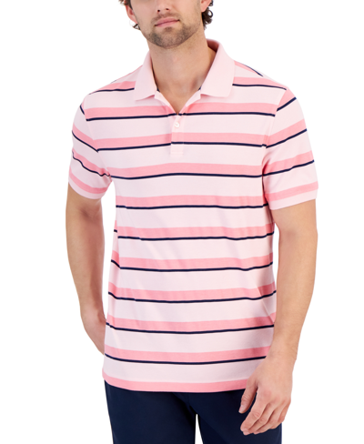 Club Room Men's Tipped Polo Shirt, Created For Macy's In Pink Combo