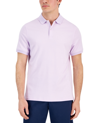 Club Room Men's Soft Touch Interlock Polo, Created For Macy's In Lavender