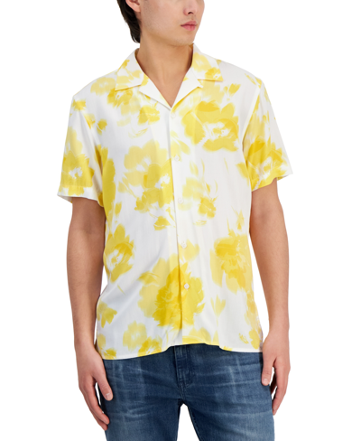 Inc International Concepts Men's Camp-collar Floral Shirt, Created For Macy's In Neo Natural