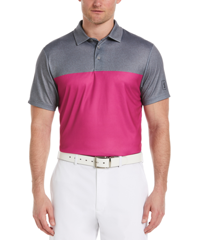 Pga Tour Men's Airflux Colorblock Short-sleeve Golf Polo Shirt In Iron Gate