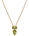 AUDREY BY AURATE PERIDOT (3/8 CT. T.W.) & GREEN TOURMALINE (1/3 CT. T.W.) BEZEL 18" PENDANT NECKLACE IN GOLD VERMEIL 