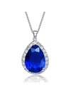 RACHEL GLAUBER PEAR-SHAPED PENDANT WITH COLORED CUBIC ZIRCONIA