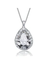 Rachel Glauber Pear-shaped Pendant With Colored Cubic Zirconia In White