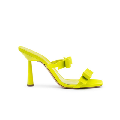 Gia Borghini Yellow Leather Sandal In Lime