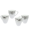 RICCI ARGENTIERI RICCI ARGENTIERI SET OF 4 DAHLIA COFFEE MUG