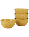 CERTIFIED INTERNATIONAL CERTIFIED INTERNATIONAL FRENCH BEES SET OF 4 EMBOSSED HONEYCOMB ICE CREAM BOWLS