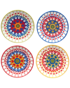 Certified International Spice Love Set Of 4 Canape Plates