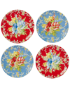 Certified International Blossom Set Of 4 Dinner Plates