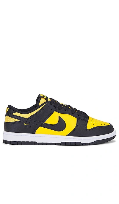 Nike Dunk Low Trainer In Black/univ Gold-white