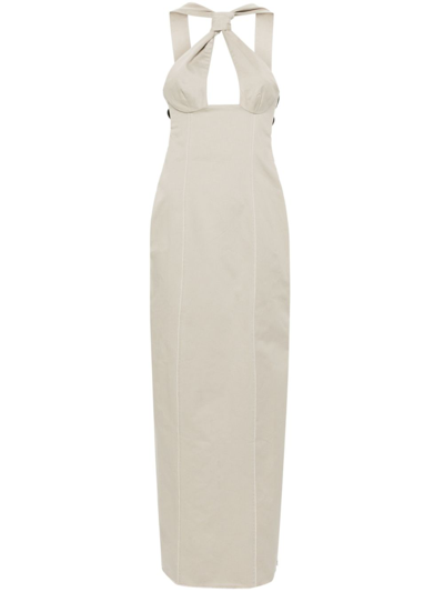 Sinéad O’dwyer Tie Cotton Maxi Dress In Neutrals