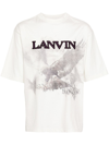 LANVIN X FUTURE WHITE EAGLE-PRINT COTTON T-SHIRT