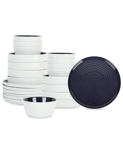 STONE LAIN STONE LAIN ELICA 24PC NAVY/WHITE STONEWARE DINNERWARE SET