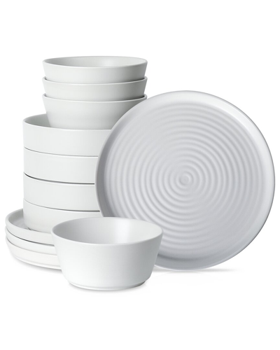 STONE LAIN STONE LAIN ELICA 12PC WHITE STONEWARE DINNERWARE SET