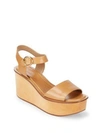 MICHAEL KORS Bridgette Leather Ankle-Strap Wedge Platform Sandals,0400095527771